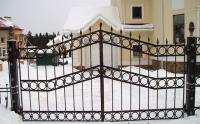 Сварные ворота с элементами ковки